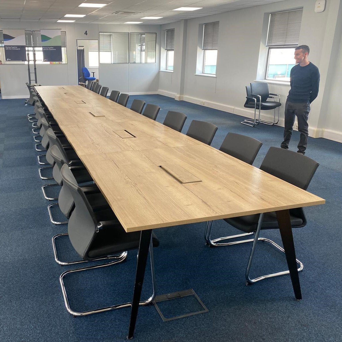 Conference Table for Office Furniture Premium High Quality Made in Particle Board/ MDF/Plywood with MS Base & Wire Manager