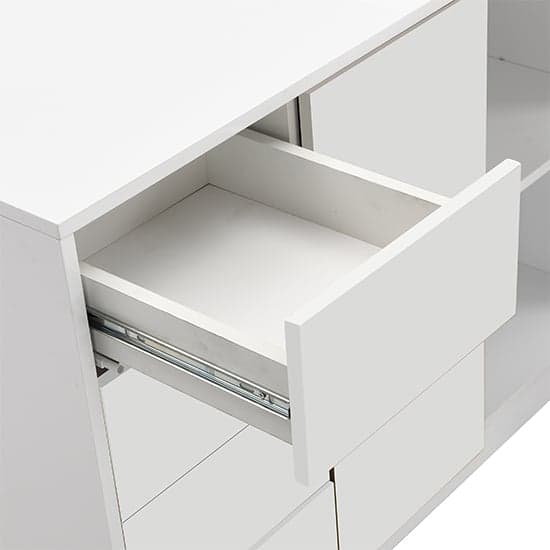 Home and Office Made in MDF with Swivel High Gloss Computer Desk in white