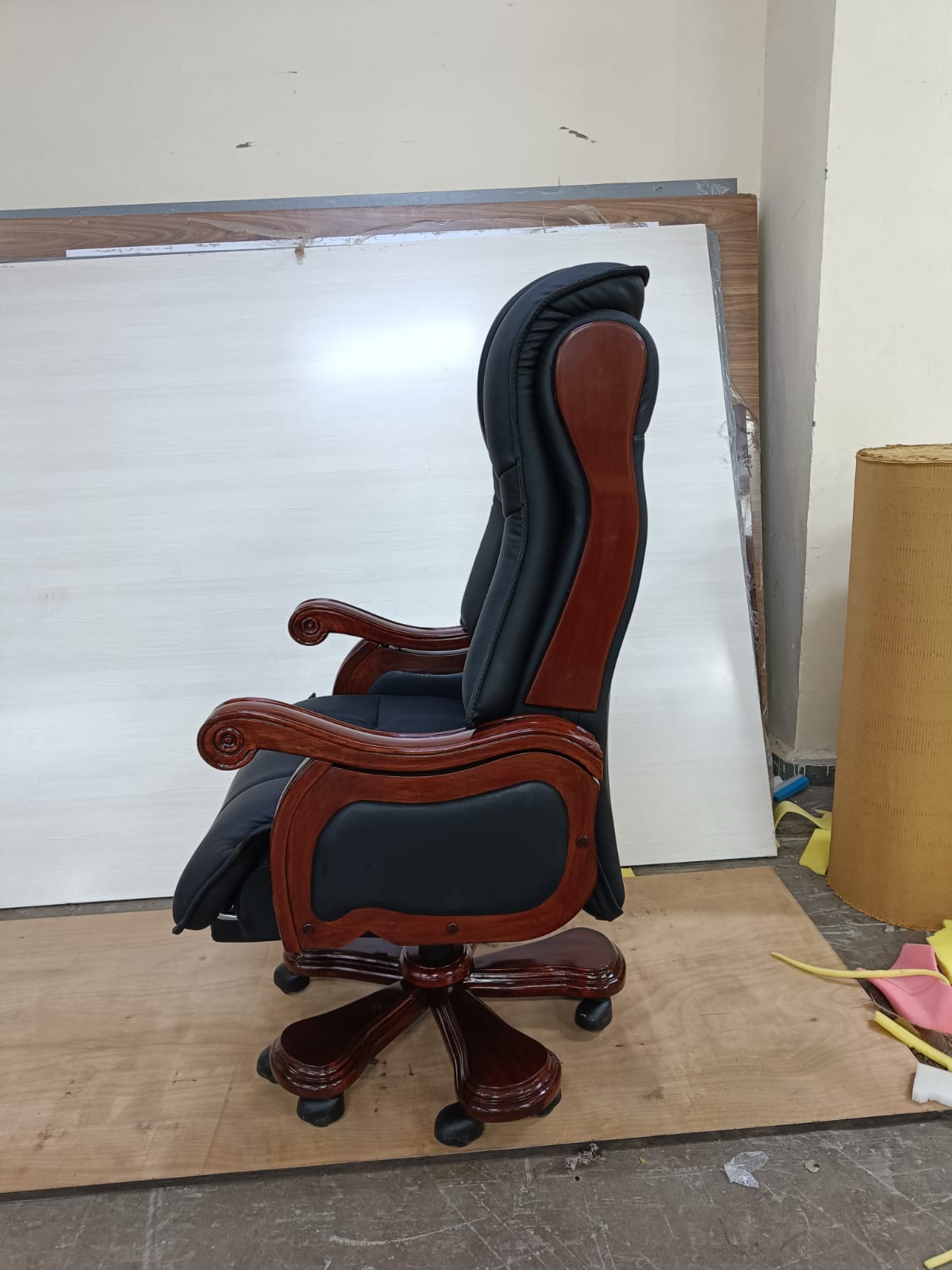 High-Back Leatherette Office Chair with Recliner, Swivel, Adjustable Height, Armrests, and Lumbar Support for Boss/Director