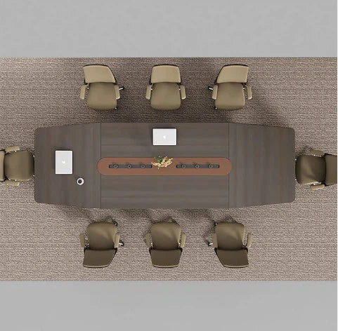 Conference Meeting Table made in MDF with Melamine and Modern Rectangular - Grey Color