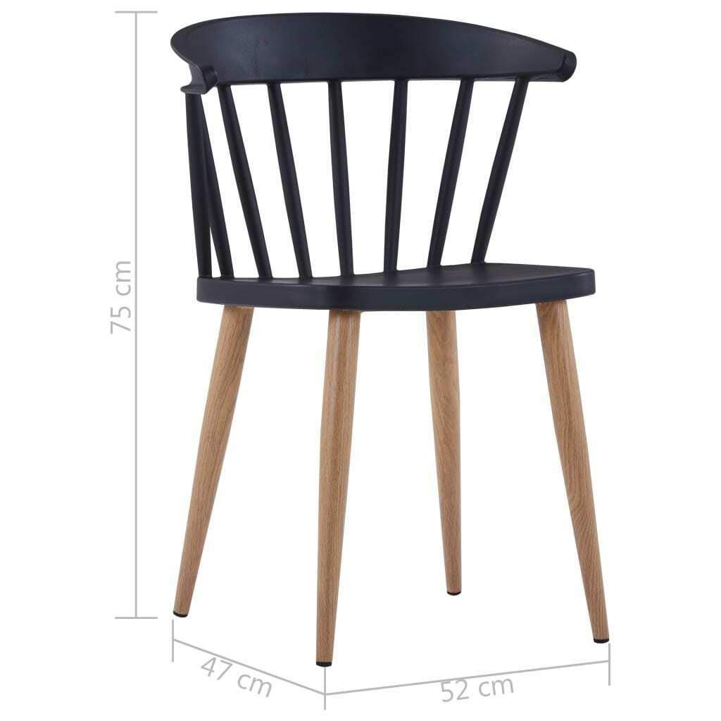 Cafe Chair in Black and Legs in Metal Base