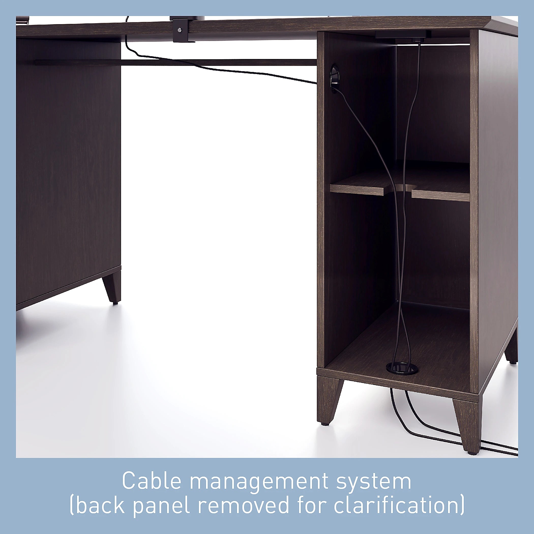 Office Computer and study table Keyword Tray made in Pre-laminated board With  Integrated Power and Charging & wire manager