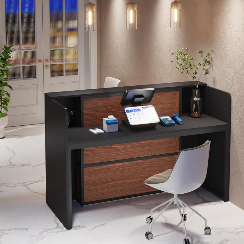 Reception Table for Office & Front Counter Desk Made in Particle Board with Rectangular Reception Desk is Built to Suit Any Business Type