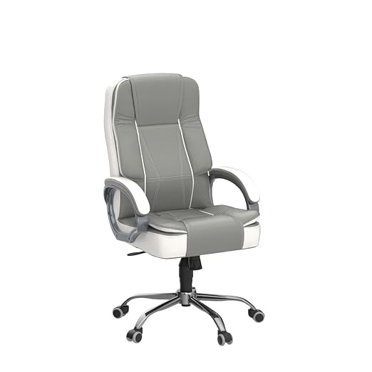 Home & Office  High Back Leatherette Chair | Director Chair | Office Chair | Ergonomic Executive Boss Chair with Spacious Cushioned Seat | Heavy Duty Metal Base