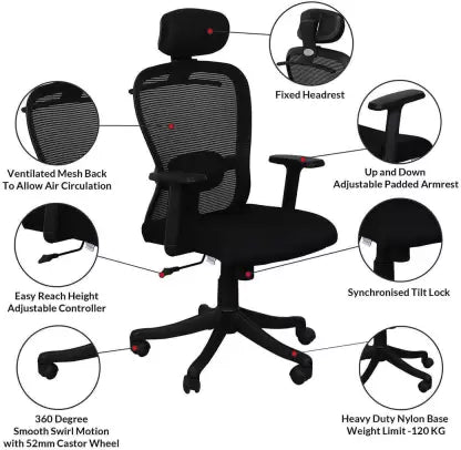 High Back Office Chair with Nylon Base