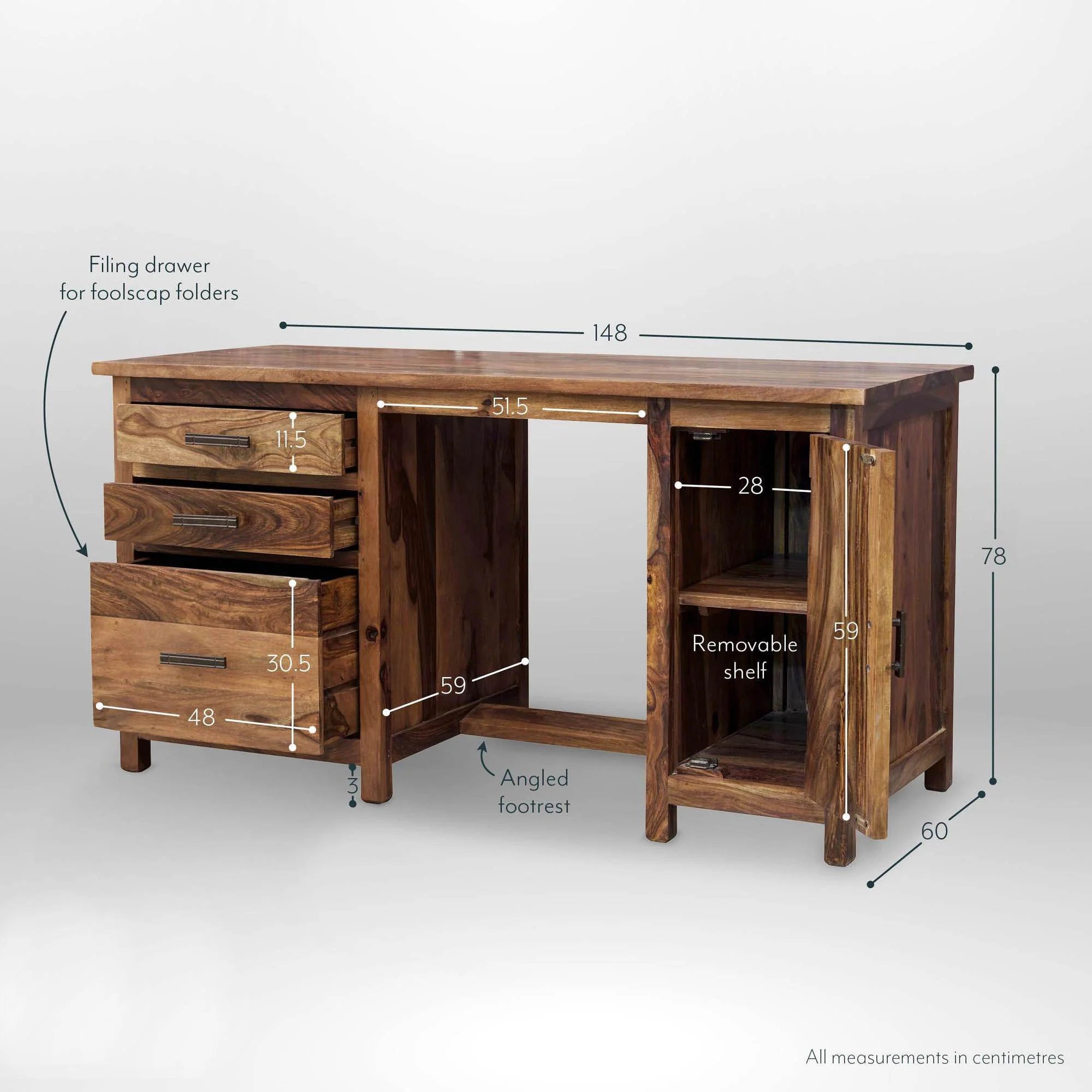 Office desk and Computer Table made in High Quality Plyboard with veneer and Natural Polish