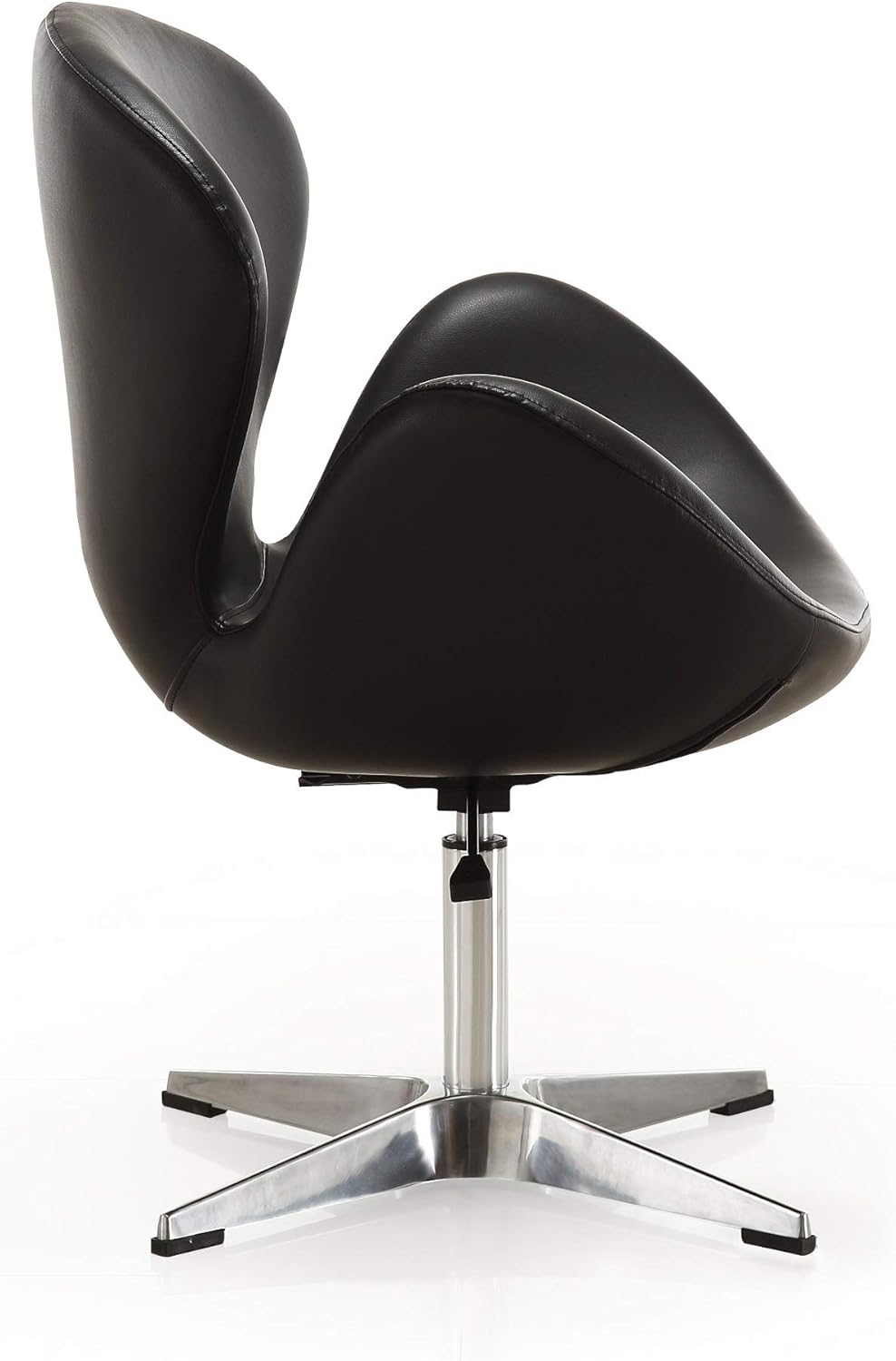 Swivel Lounge Chair With Leatherette Seat in Chrome Legs