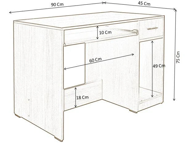 Office desk and Computer Table with Keyboard tray and CPU space made in High Quality Pre-laminated Partical Board