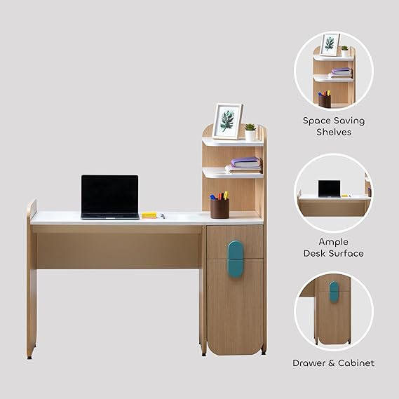 Office desk and Computer Table with 1 Drawer 2 Rack & Storage made in Engineered Wood