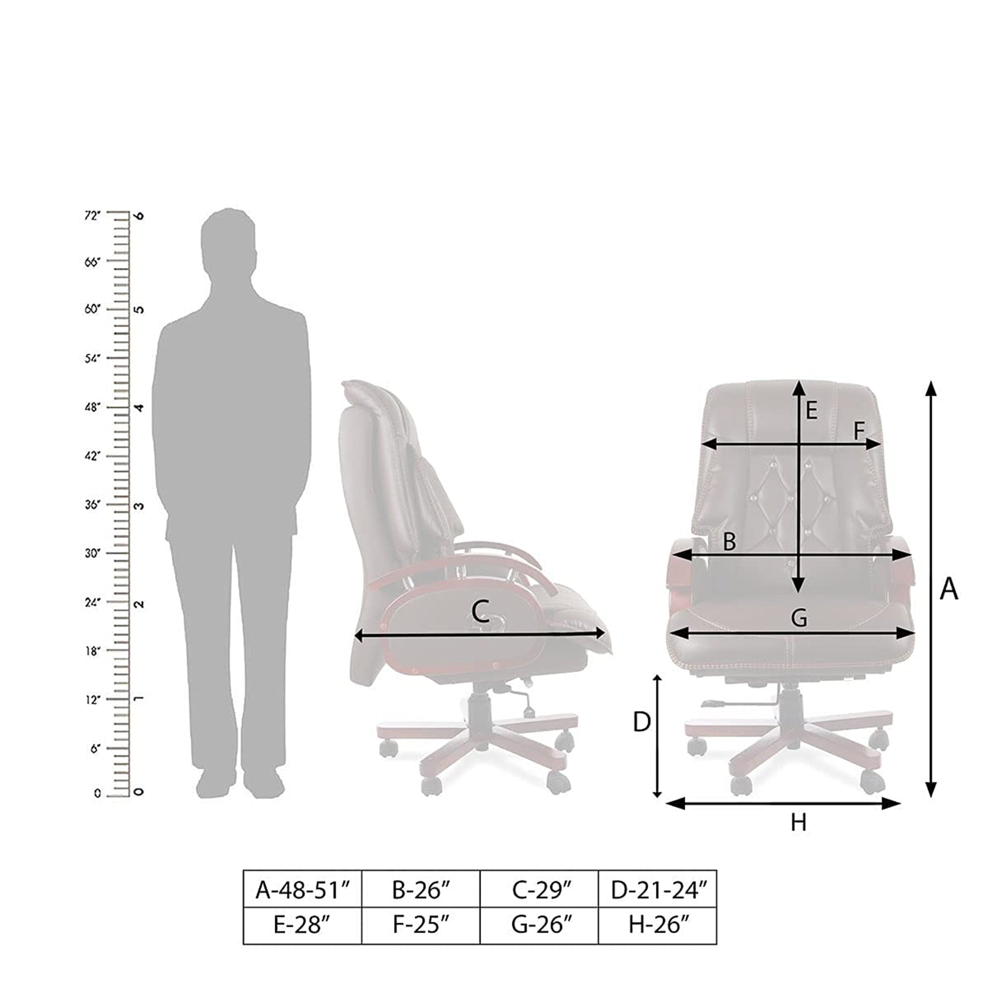 High Back Leatherette Director Chair with Wooden Base and Handle