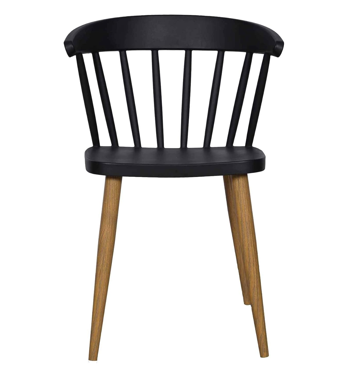 Cafe Chair in Black and Legs in Metal Base