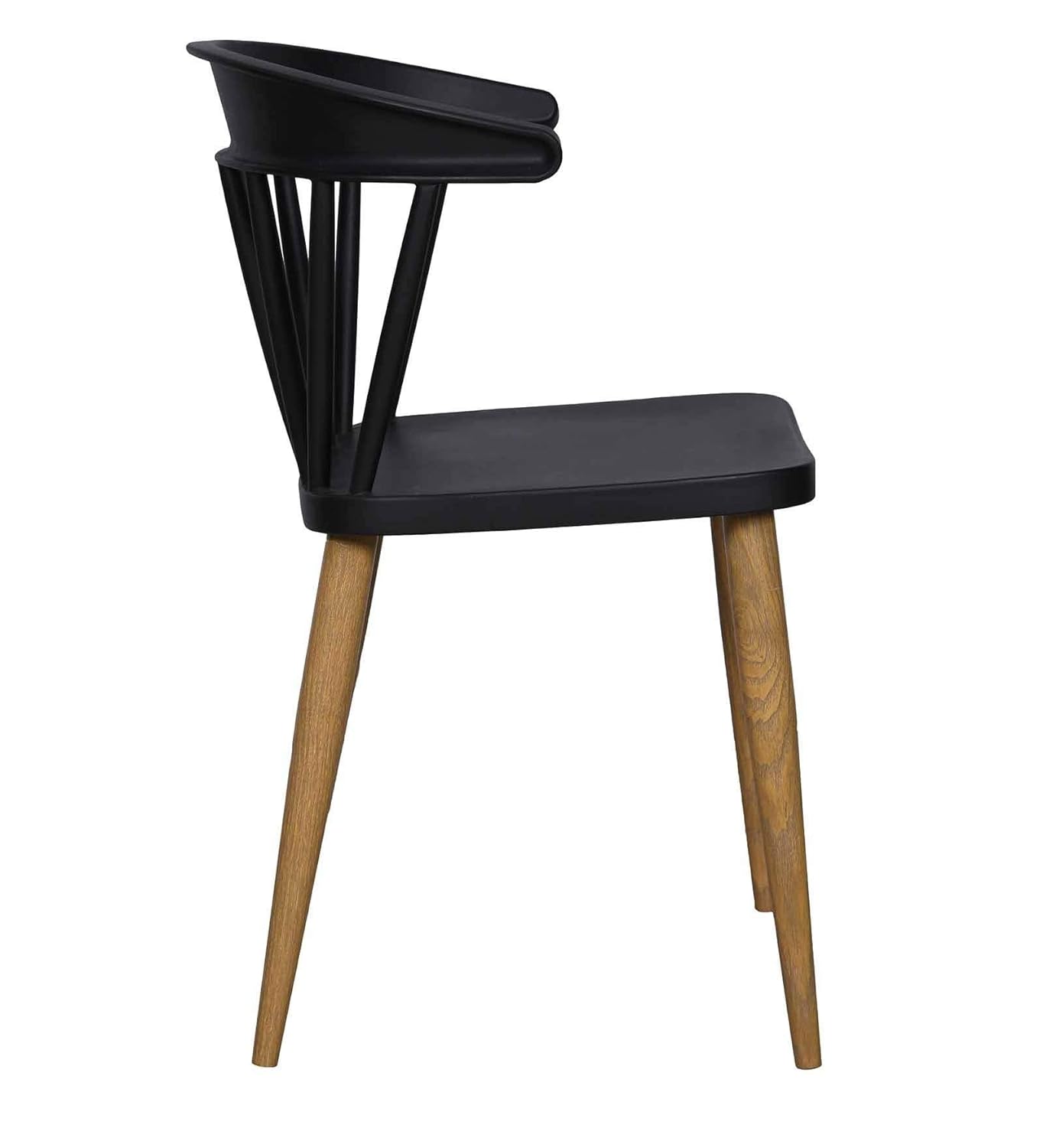 Cafe Chair in Black and Legs in Metal Base