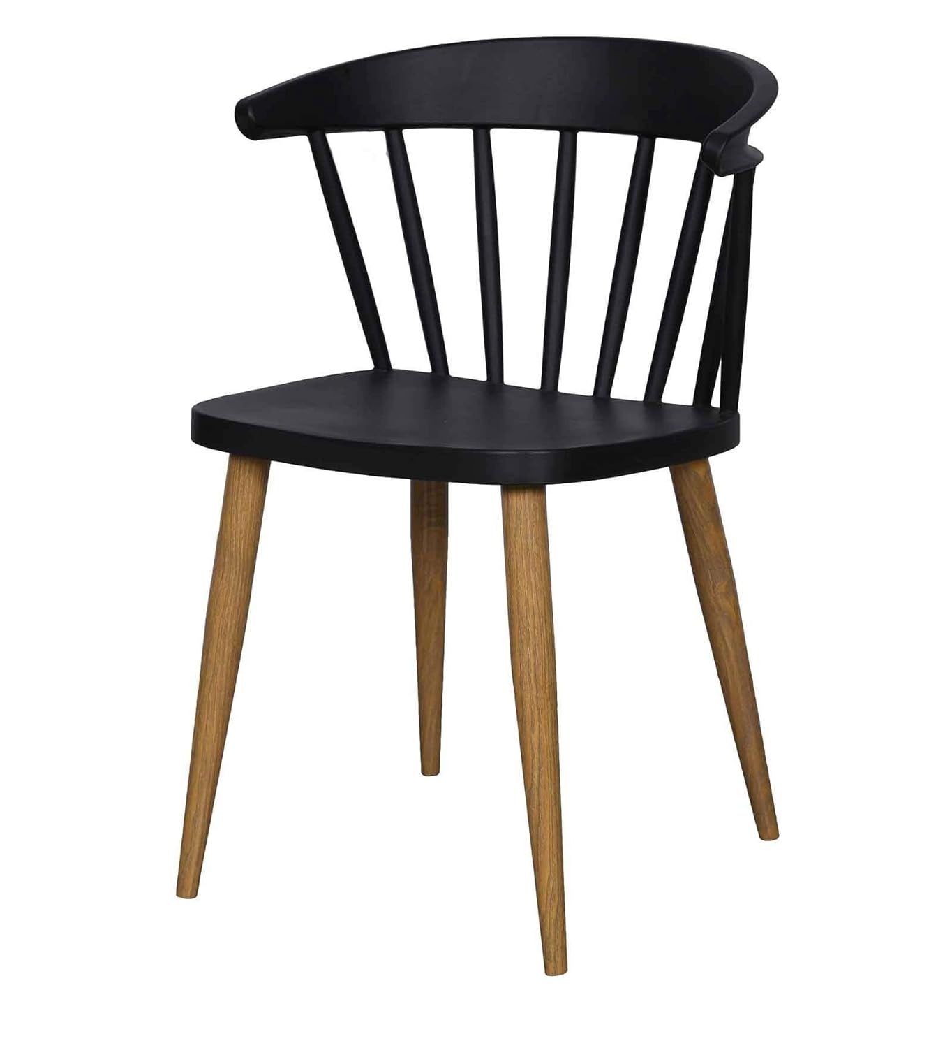 Cafe Chair in Black and Legs in Metal Base