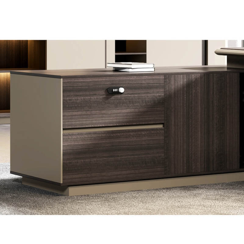 Director & Executive L-Shape Luxury Office Table  Modern Desk with Drawer and CPU Storage - Stylish, Spacious, and Sustainable Workspace