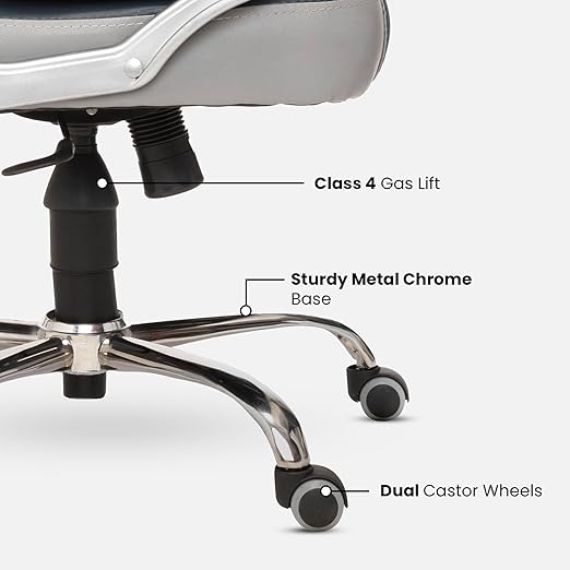 Home & Office  High Back Leatherette Chair | Director Chair | Office Chair | Ergonomic Executive Boss Chair with Spacious Cushioned Seat | Heavy Duty Metal Base