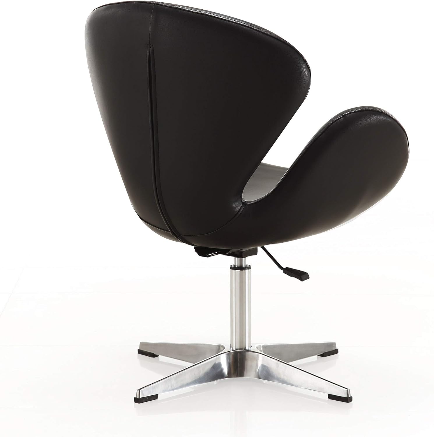 Swivel Lounge Chair With Leatherette Seat in Chrome Legs