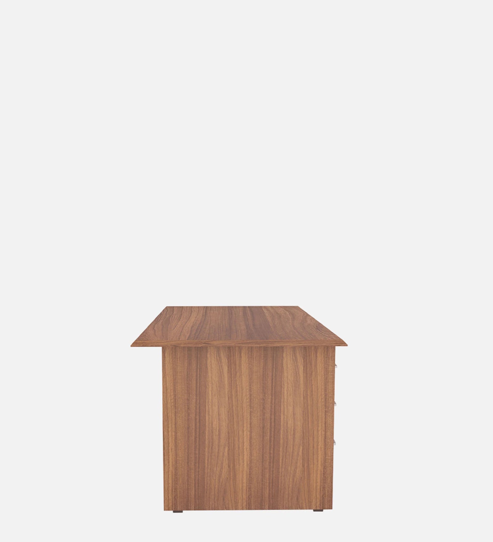 Director and Executive L shape Table Made in Pre-laminated Particle Board Teak Finish With File Cabinate And Pedestal