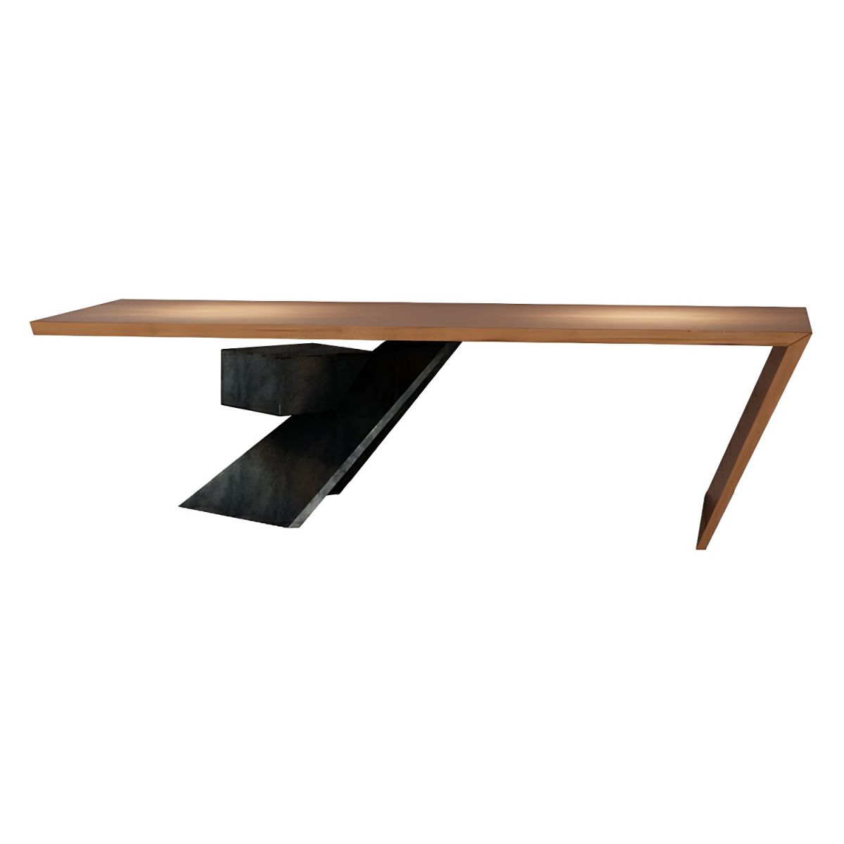 Director & Executive Rectangular Table for Office and  Contemporary Writing Desk Made in MDF - Brown