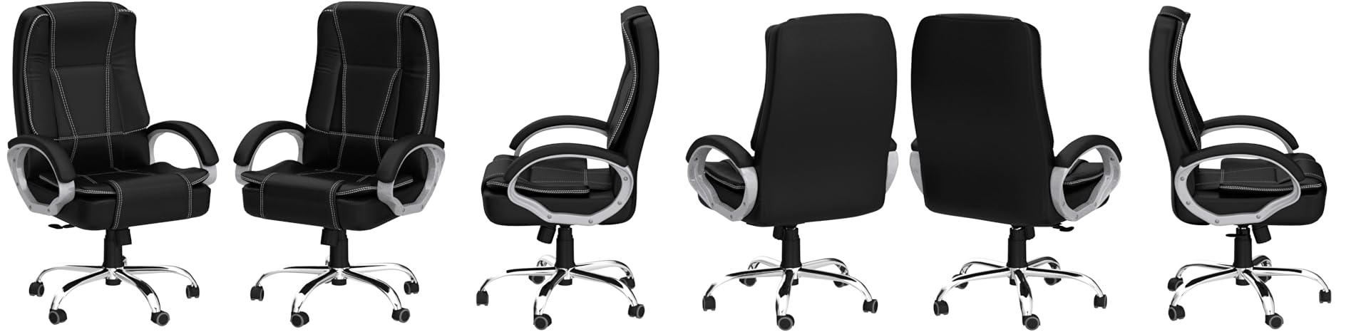 Home & Office  High Back Leatherette Chair | Director Chair | Office Chair | Ergonomic Executive Boss Chair with Spacious Cushioned Seat | Heavy Duty Metal Base