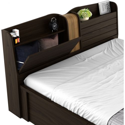 King & Queen Size Bed with Half Openable Storage & Half Hydraulic