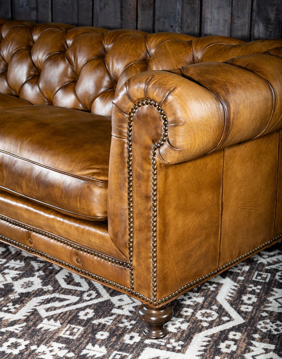 Stylish Home Living Room Furniture for 3-Seater Sofa in Brown with Marandi Wood Frame and  Leatherette Comfort Seating