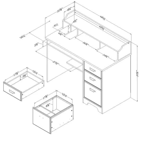 Modern Home Office Writing Desk and computer able with File Storage and Keyboard Tray