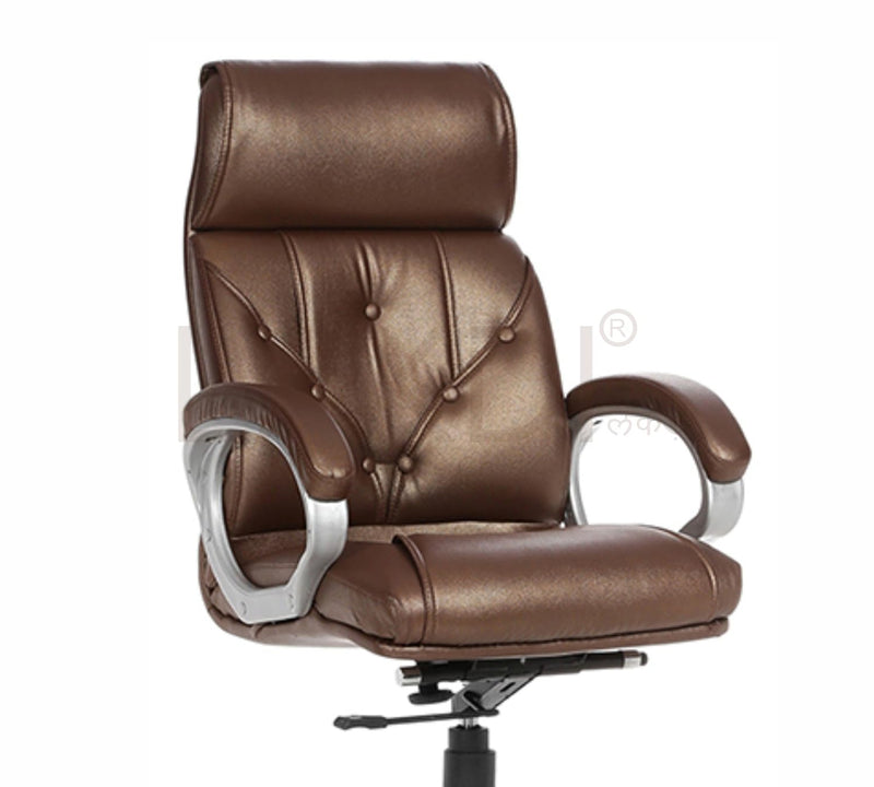 High Back Director Chair Leatherette with Height Adjustable Aluminum Base Office Chair