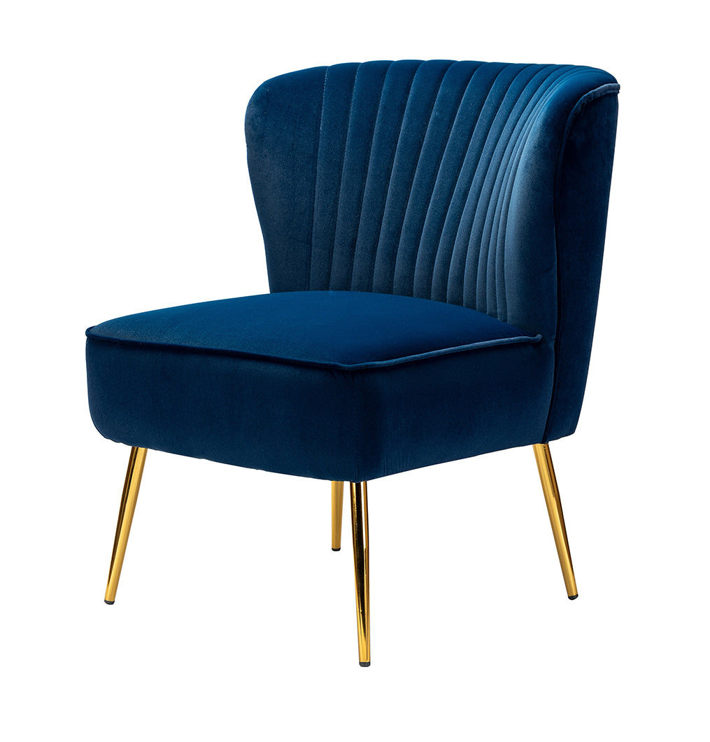 Velvet Lounge Chair with Metal Leg