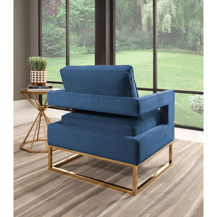 Armchair with Gold Finish Legs -