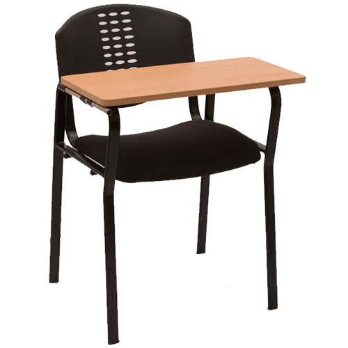 Modern Study Chair in Metal Legs with Wooden Writing Pad