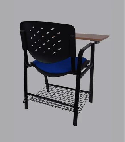 Modern Study Chair in Metal Legs with Wooden Writing Pad