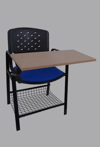 Modern Study Chair in Metal Legs with Wooden Writing Pad