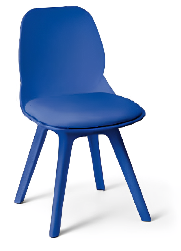 Cafe Chair in Blue Legs Base PP Molded