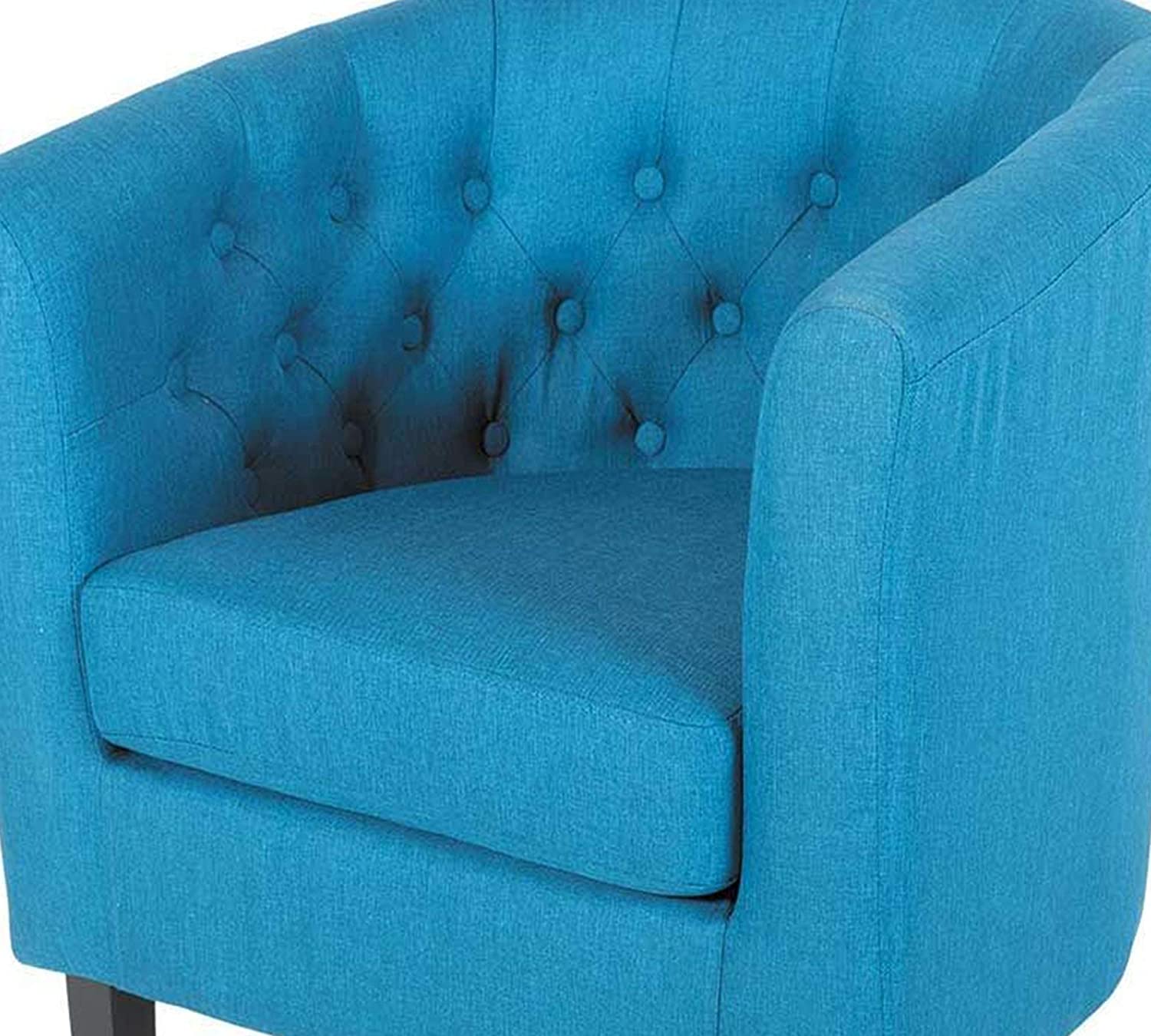 Button Tufted Leatherette Club Chair -