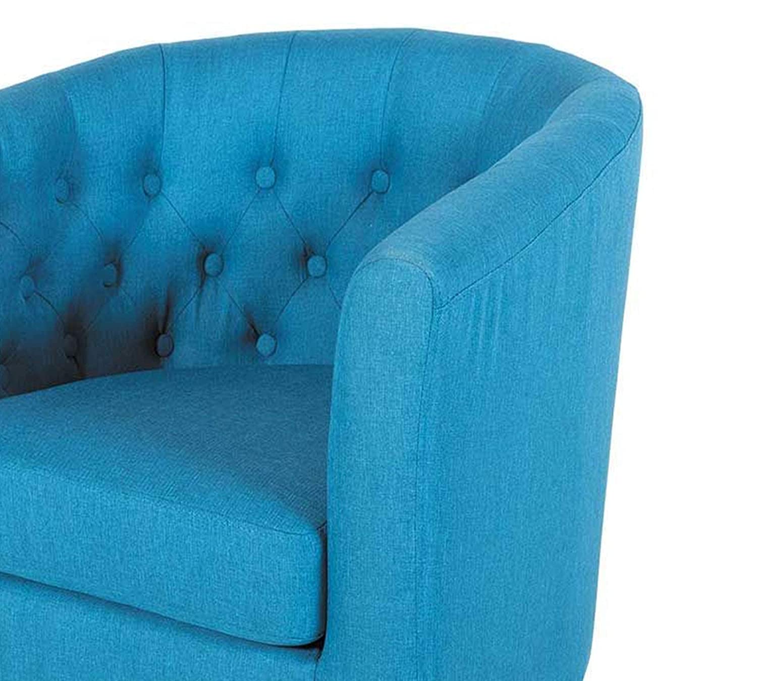 Button Tufted Leatherette Club Chair -