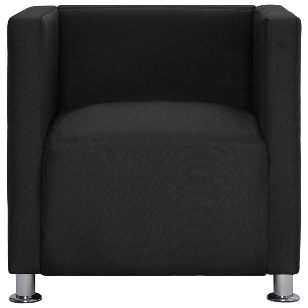 Cube Armchair in Black Leatherette -