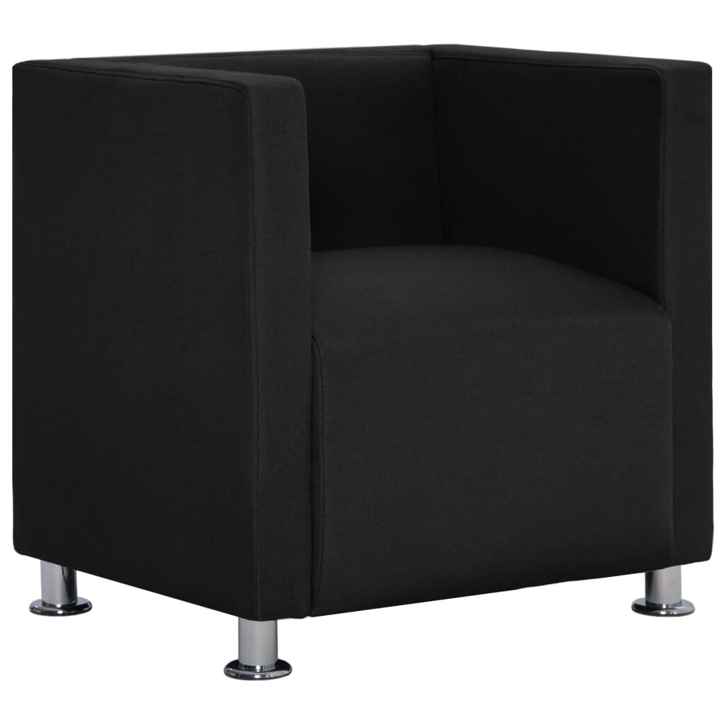 Cube Armchair in Black Leatherette -