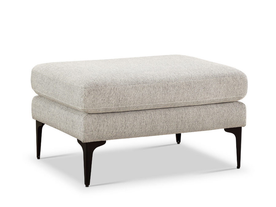 Fabric Upholstery & Metal Base Ottoman -