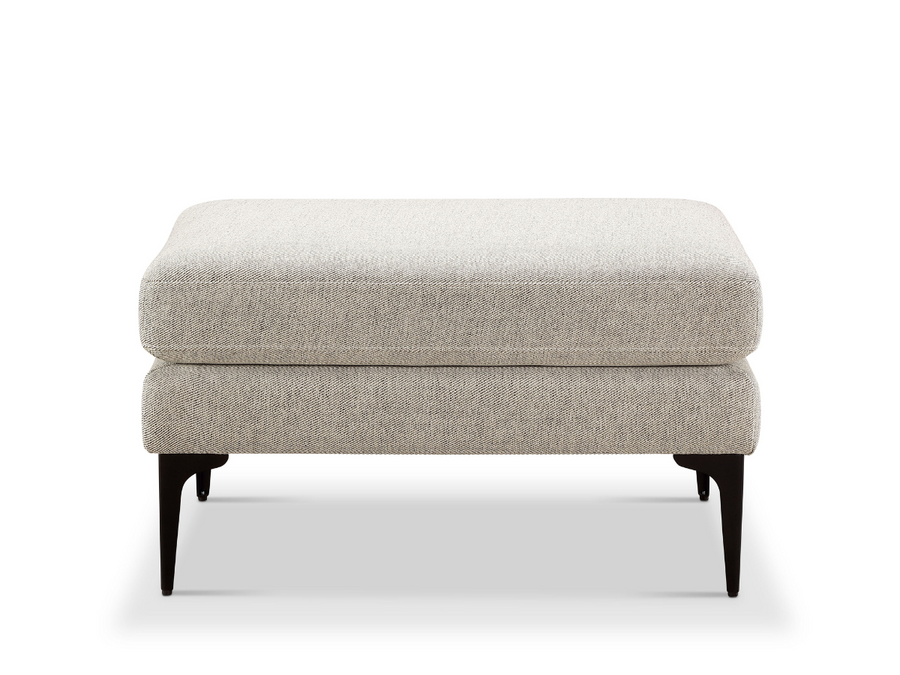 Fabric Upholstery & Metal Base Ottoman -