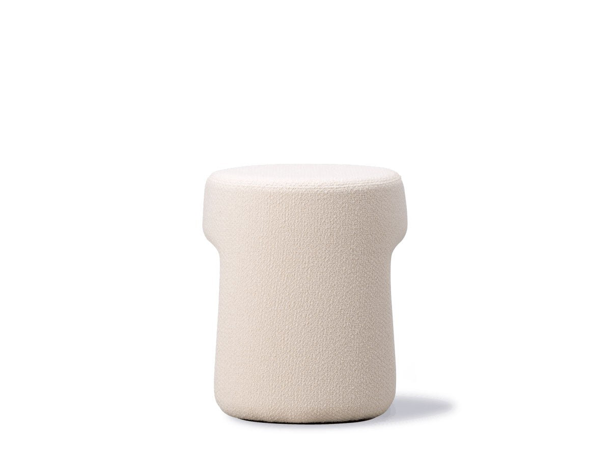 Fabric Upholstery & Wooden Base Pouffe -