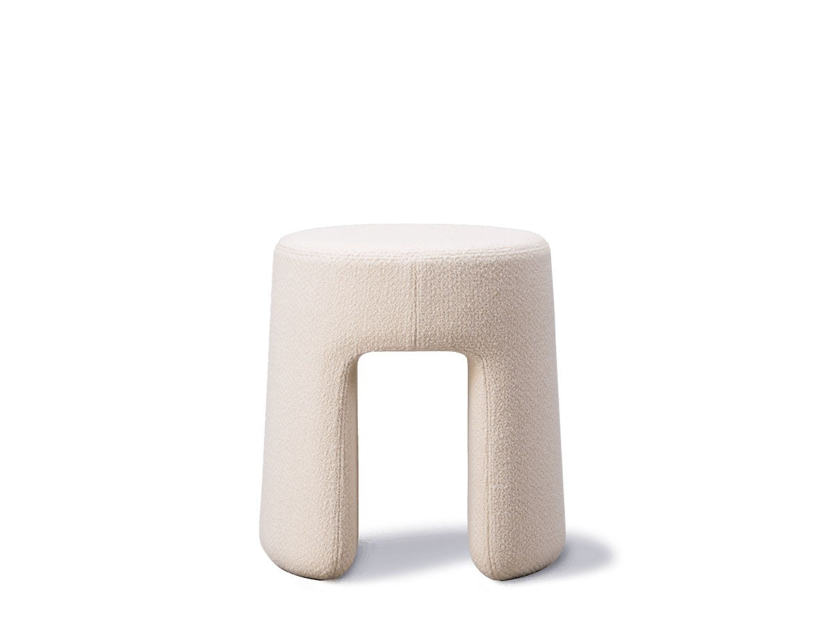 Fabric Upholstery & Wooden Base Pouffe -