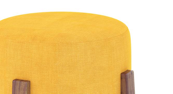 Fabric Upholstery & Wooden Base Pouffe -