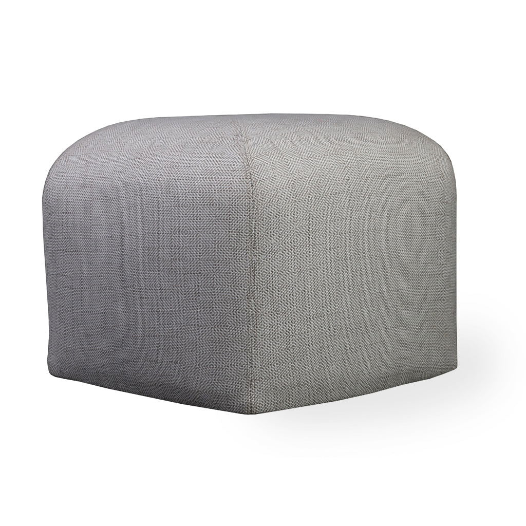 Fabric Upholstery & Wooden Ottoman -