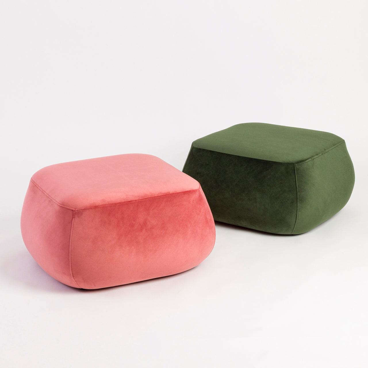 Fabric Upholstery & Wooden Ottoman -