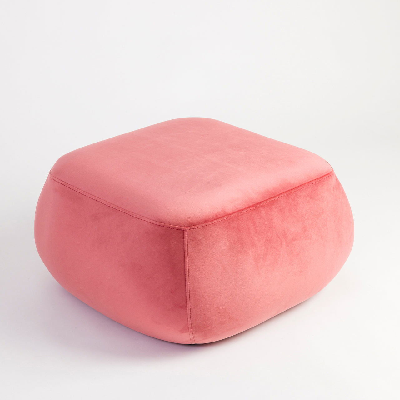 Fabric Upholstery & Wooden Ottoman -