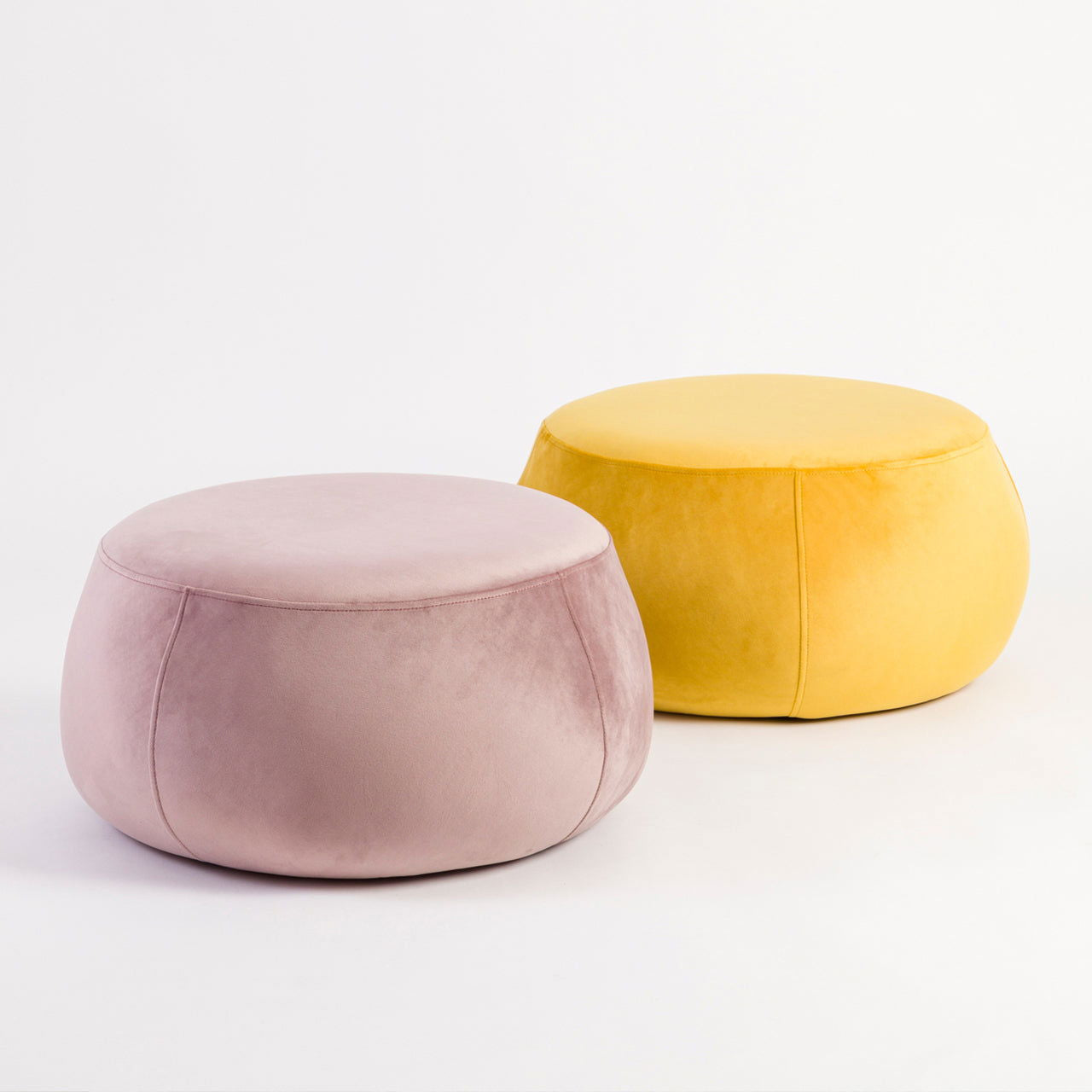 Fabric Upholstery & Wooden Pouffe -