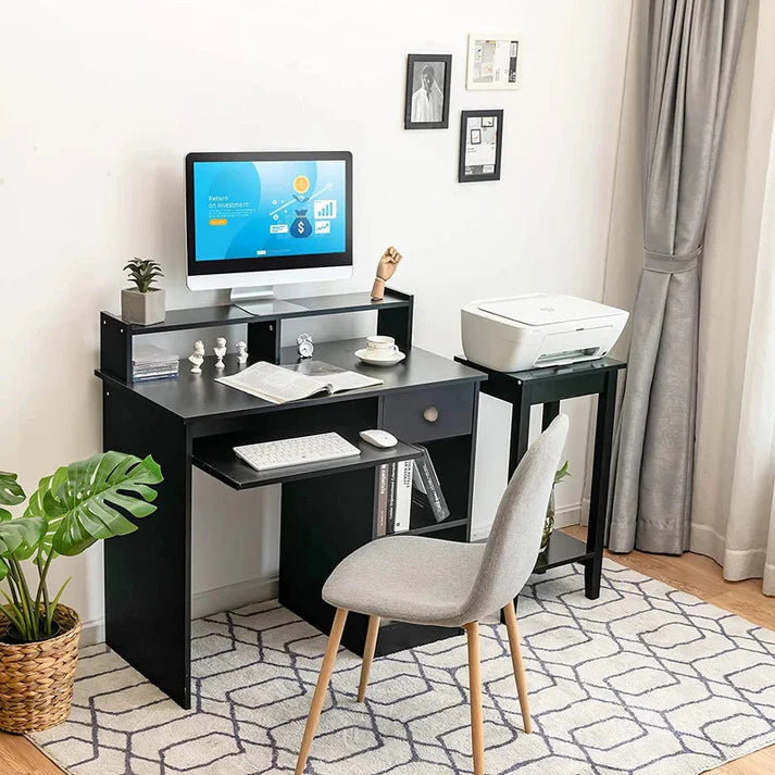 Office Computer Table made from engineered wood included Hutch Drawer with 2 Open adjustable shelf