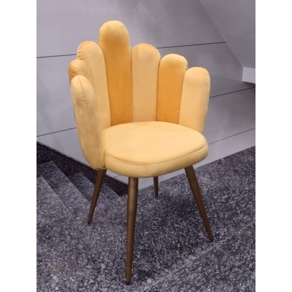 Wooden Legs Base Fabric Armless Dining Chair