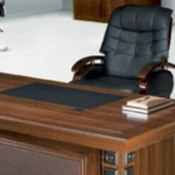 Director & Executive L-Shape Office Table Modern Desk Made in MDF with Polish - Brown