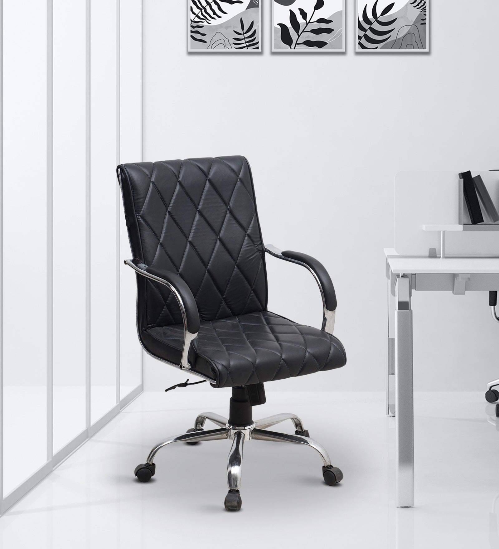 Medium Back Executive Office Chair with Chrome Base